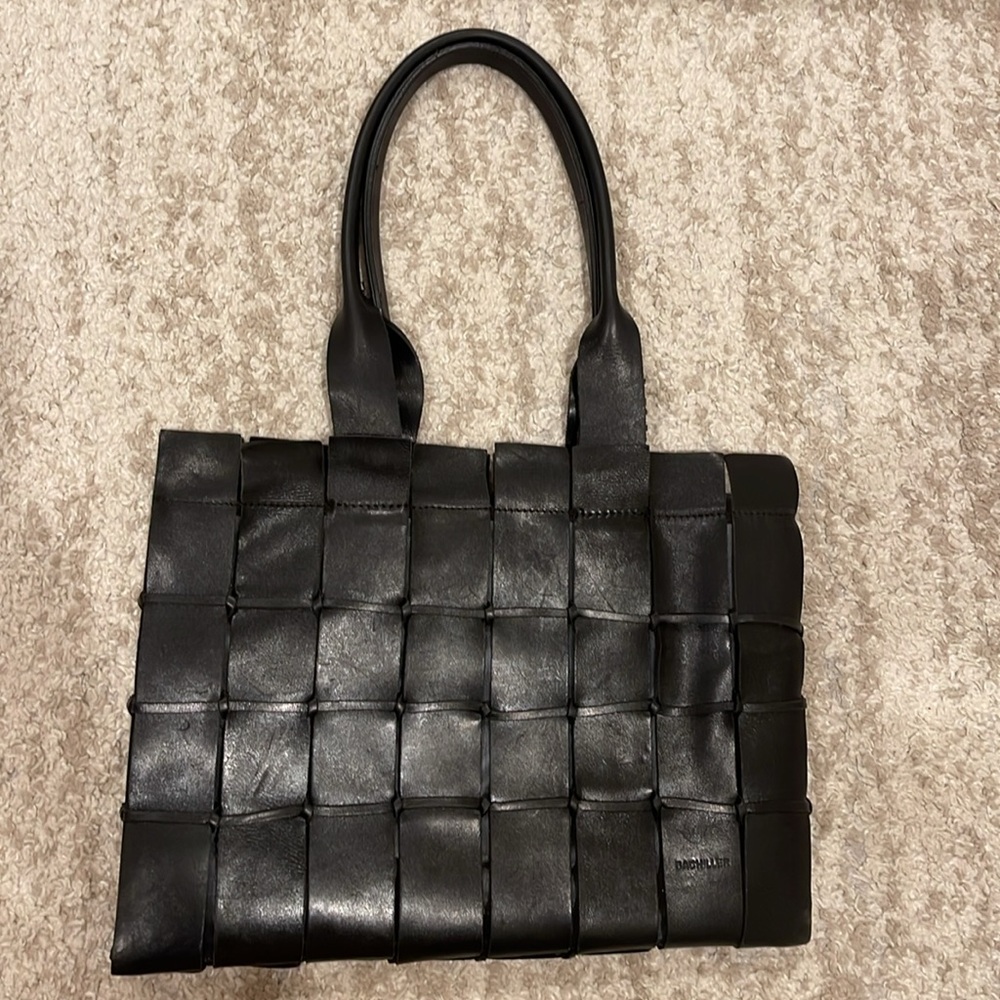 Bachiller art bag leather Black Woven Tote Bag - Picture 6 of 16